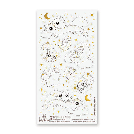 Starlit Bunnehs & Dwagons Sticker Sheet
