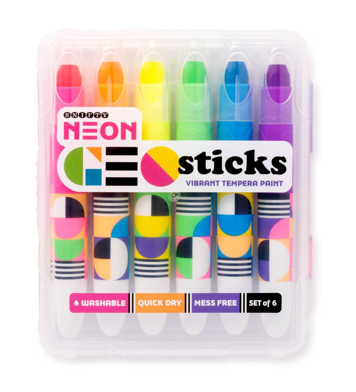 GEO STICKS VIBRANT TEMPERA PAINT STICKS - NEON