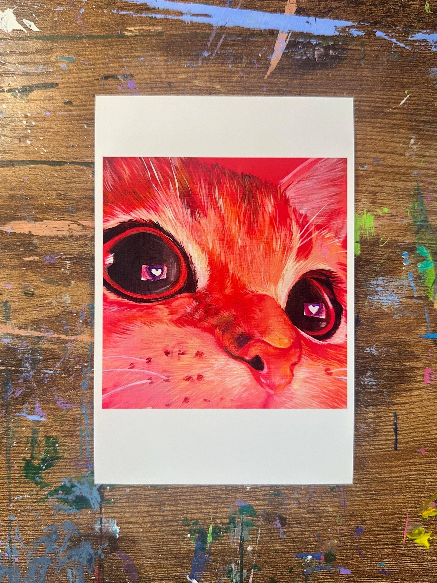 Funny Heart Eyes Cat Meme Twitch Emote Poster