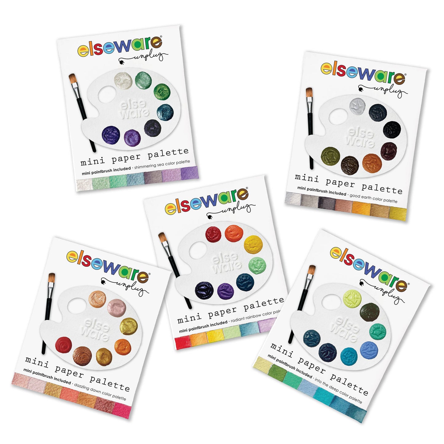 Mini Watercolor Paper Palettes - singles w/mini paintbrush