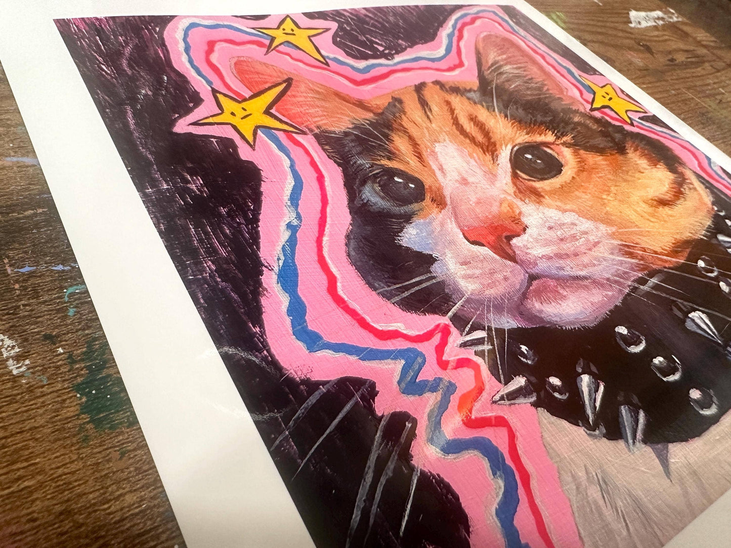 Print of Angsty Calico Cat: Funny Cat Home Decor