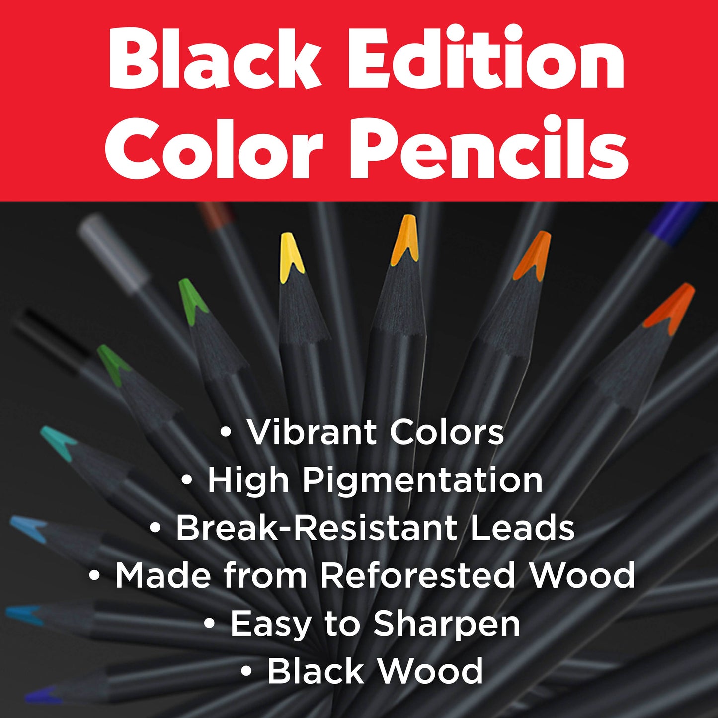 Super Soft Black Edition Colored Pencils, Box of 24