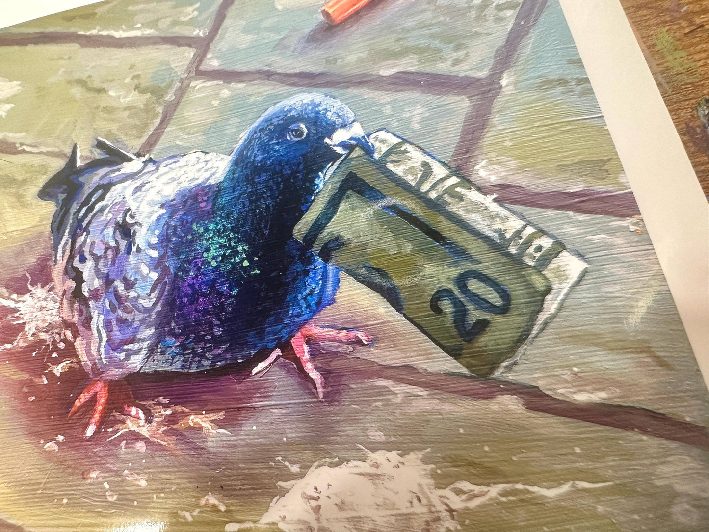 Art Print: Funny Pigeon with Cash