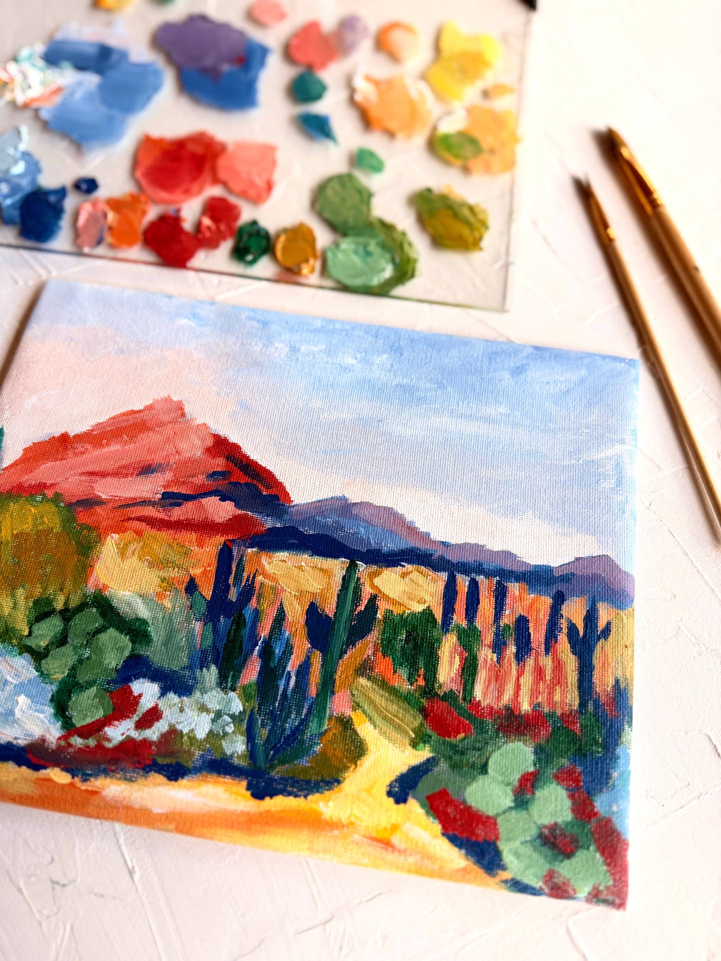 Southwest Desert painting kit, impressionist painting kit