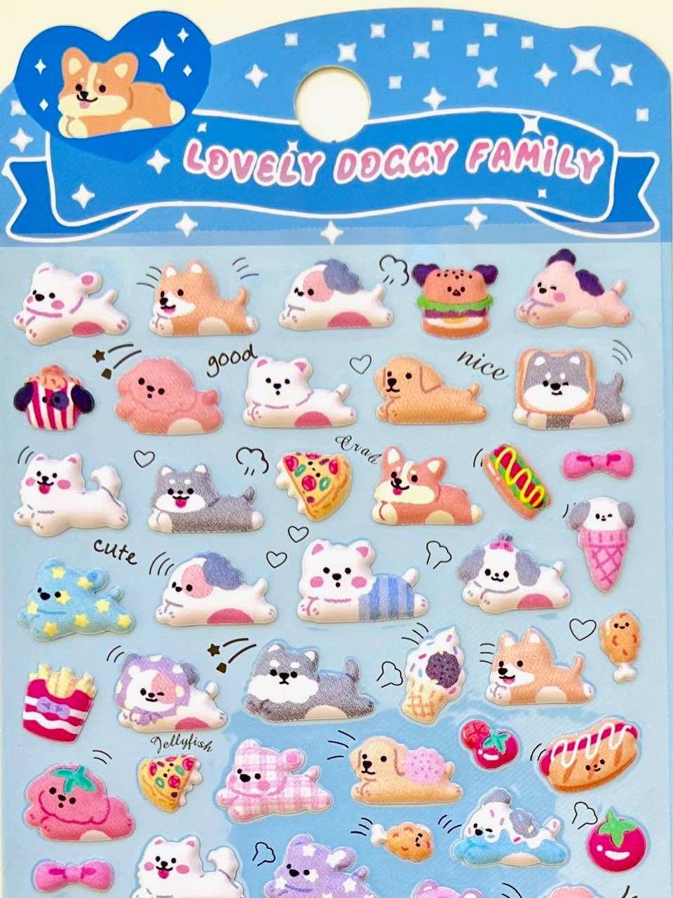 11082 Tiny Puffy Cat Dog Rabbit Stickers