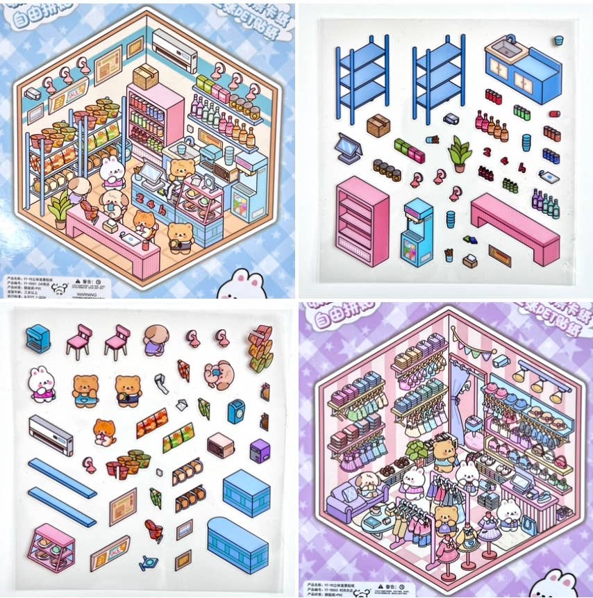 11072 3D Diorama Stores Stickers