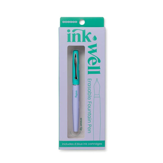 INK WELL ERASABLE FOUNTAIN PEN - PERIWINKLE/KELLY GREEN