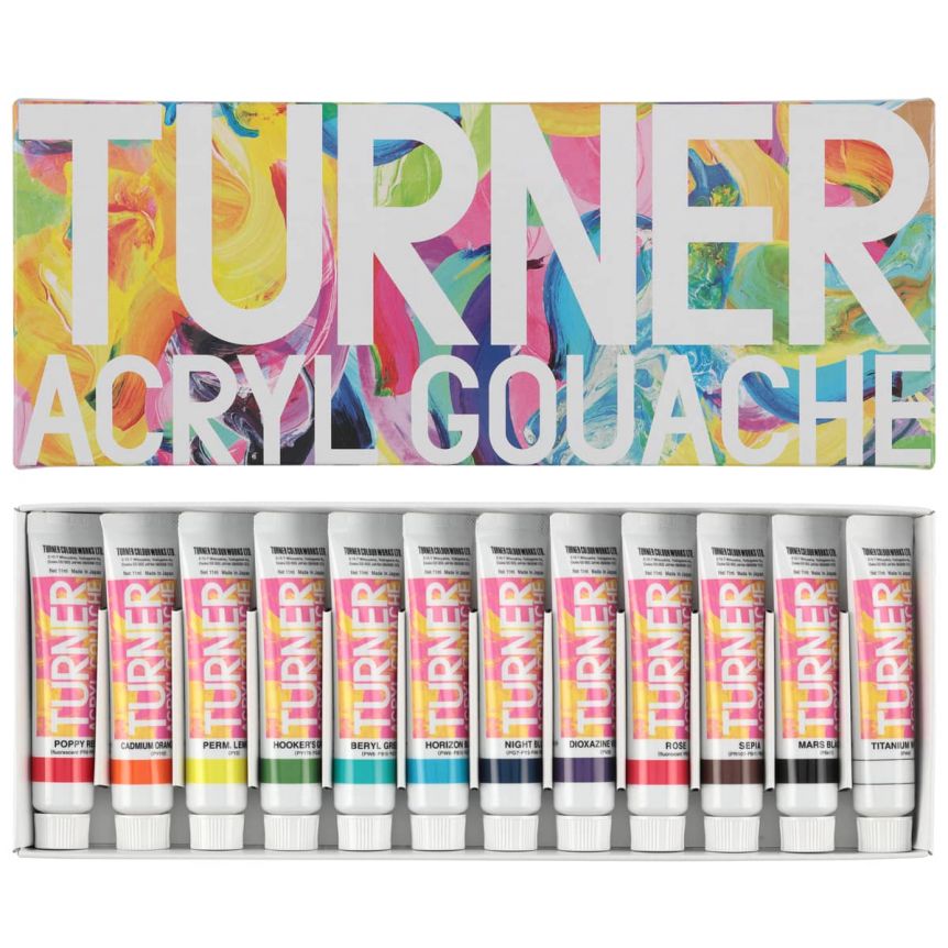 Turner Acrylic Gouache Dream Set of 12, 11ml Tubes