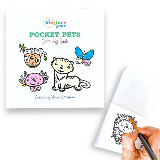 Pocket Pets Animal Designs 3x3 Mini Coloring Book for Adult