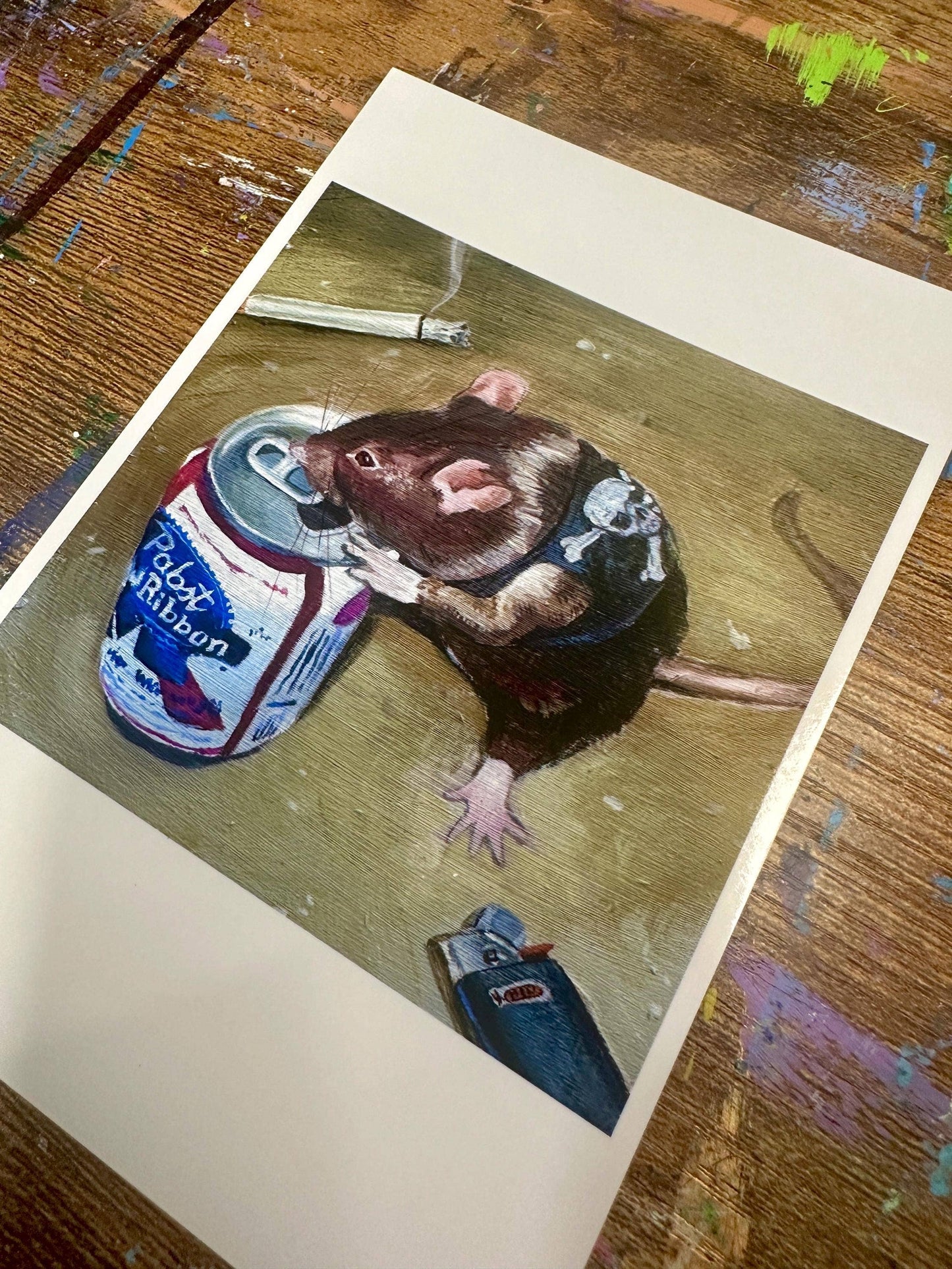 Art Print of Funny Grunge Rat: Meme Home Decor