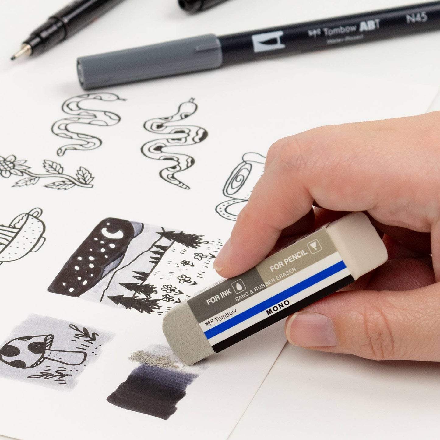 MONO Sand and Rubber Eraser - 40PC Display Box