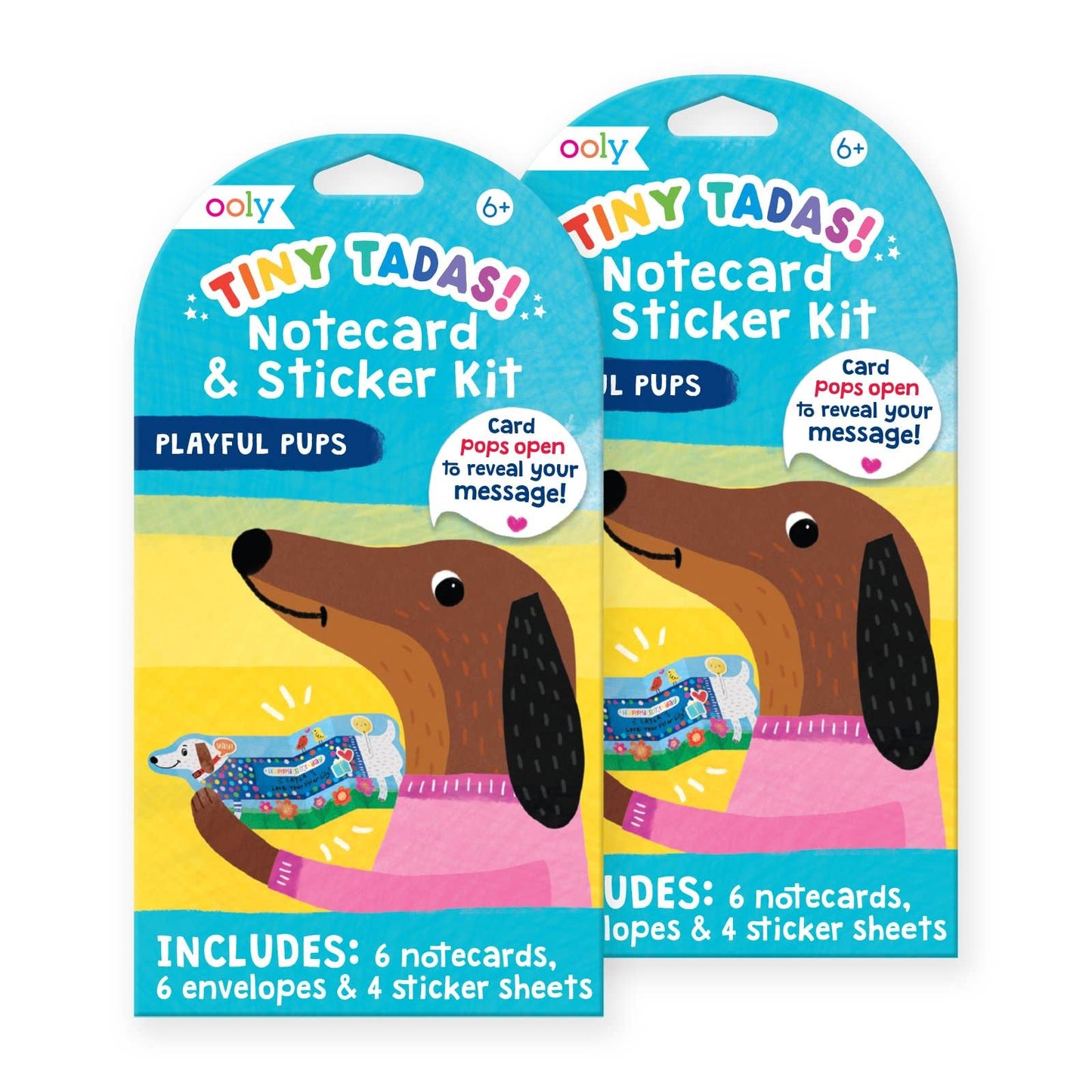 Tiny Tadas! Note Cards & Sticker Set - Playful Pup
