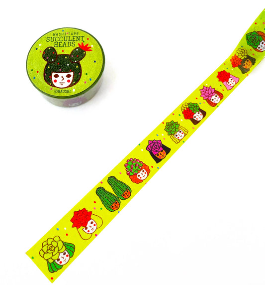 【Washi Tape】Succulent Heads