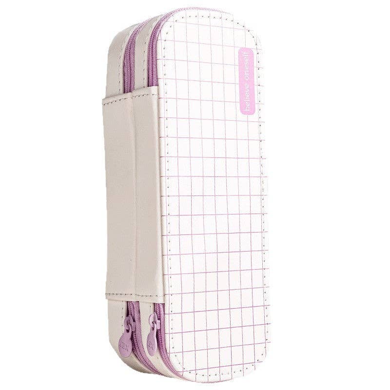 Double Layer Grid Pencil Case| japanese stationery