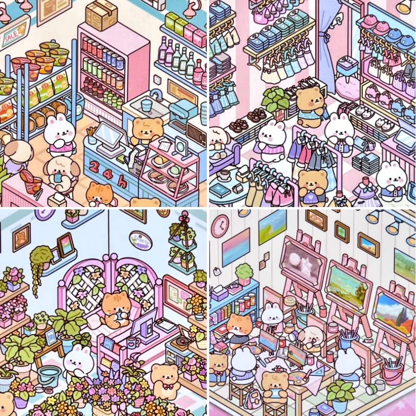 11072 3D Diorama Stores Stickers