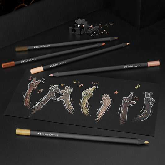 Super Soft Black Edition Color Pencils: 12 Ct Skin Tones
