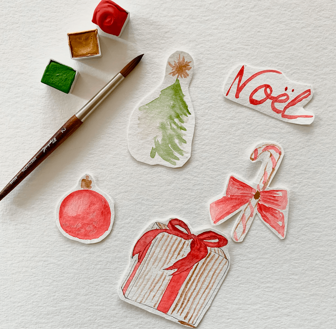 Handmade watercolor - Rouge Red red red