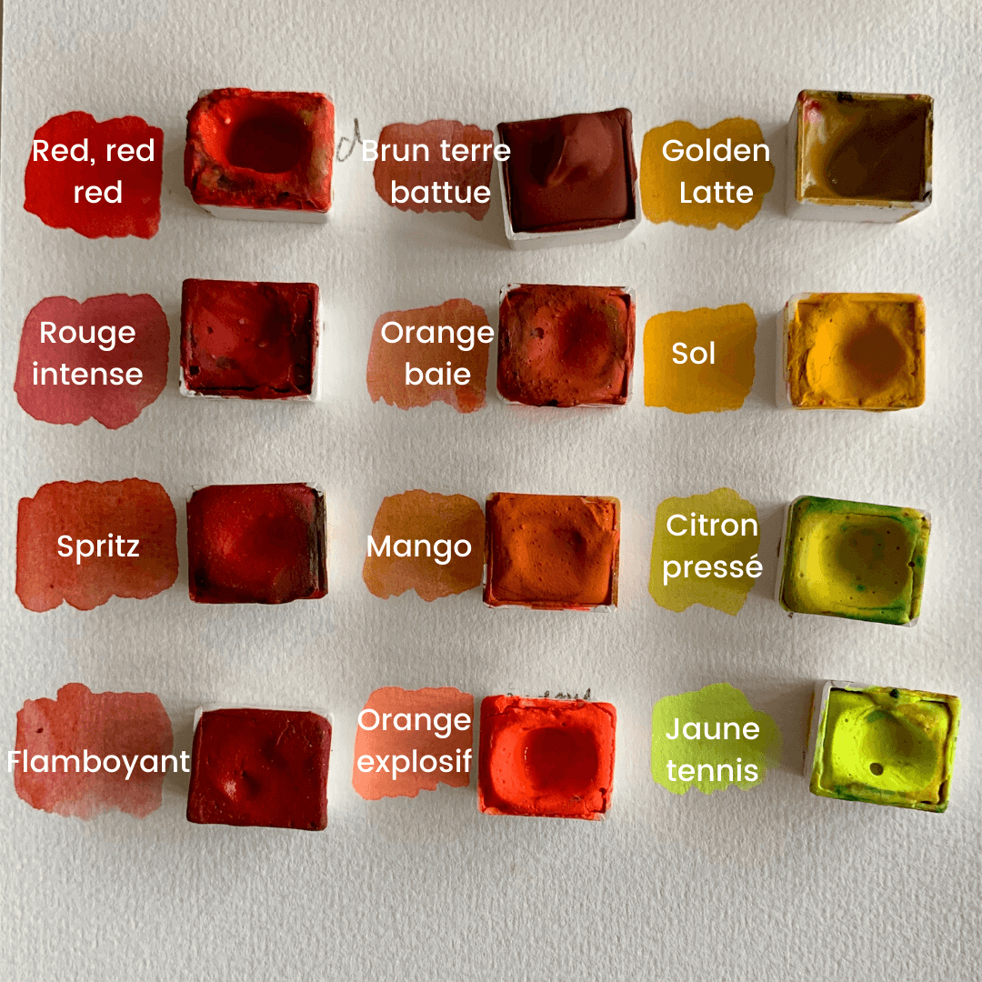 Handmade watercolor - Rouge Red red red