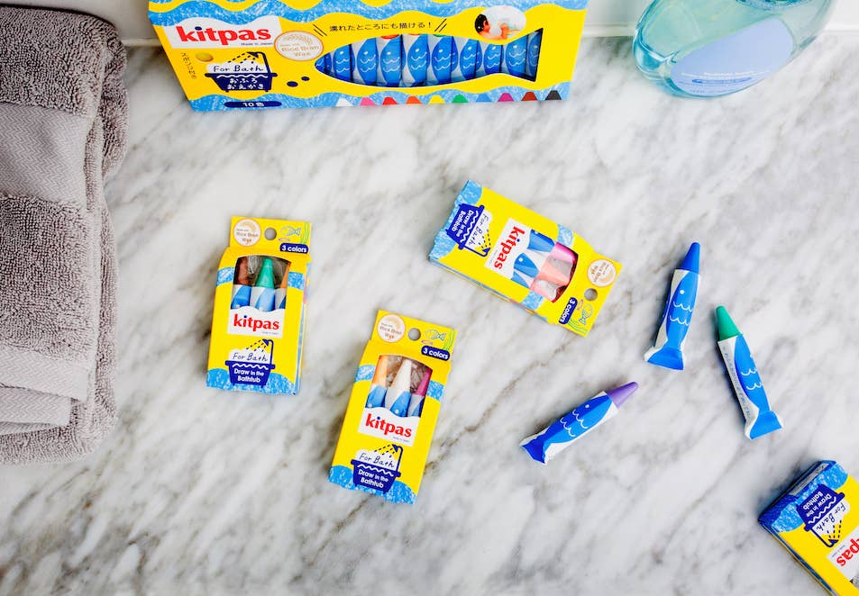 【Rice Wax】Kitpas Bath Crayons 3 Colors - Turtle
