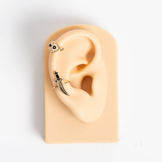 Heart & Dagger Ear Cuffs