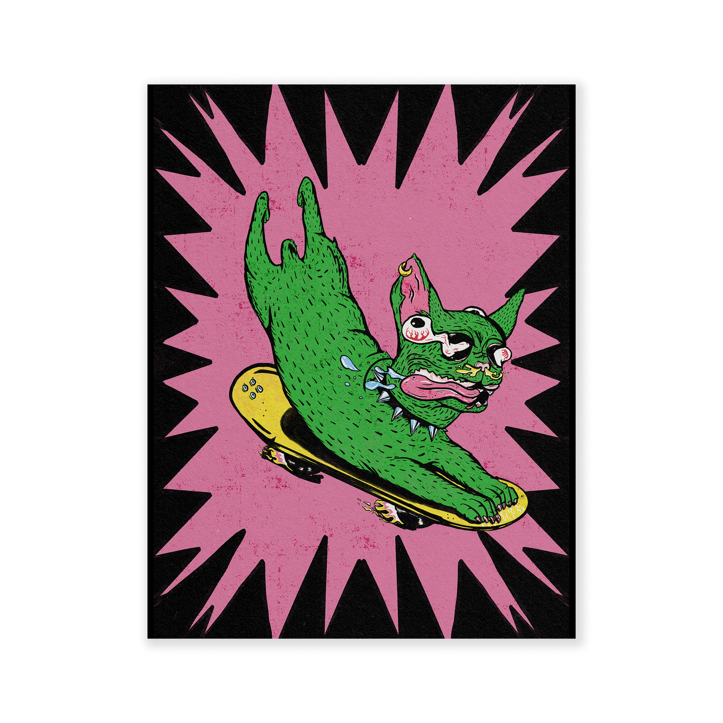 Prints: HanFran - Punk Skater Dog