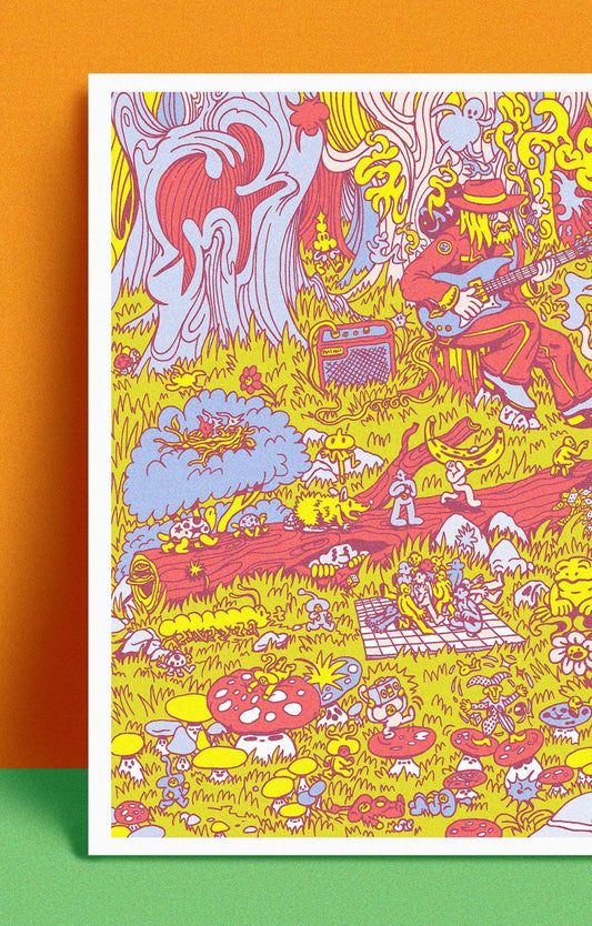 Prints: Nahcroll - Forest Riffin' Risograph