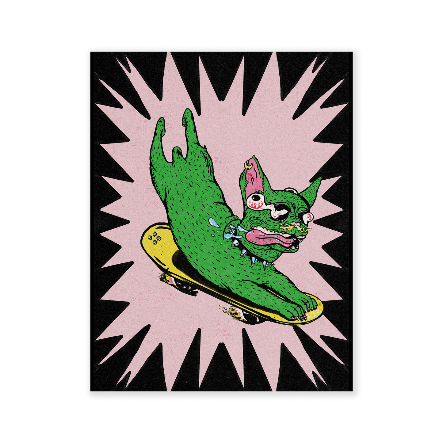 Prints: HanFran - Punk Skater Dog