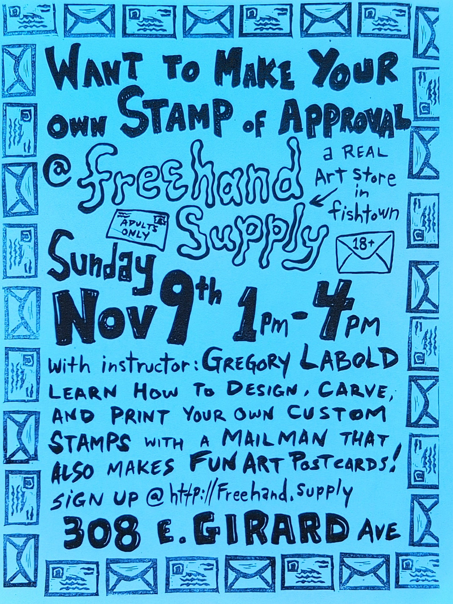 Stamp Making with Your Friendly Neighborhood Mailperson