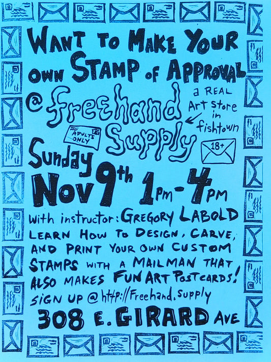 Stamp Making with Your Friendly Neighborhood Mailperson