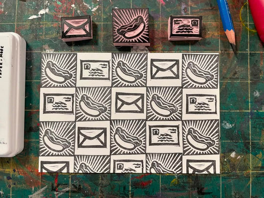 Stamp Making with Your Friendly Neighborhood Mailperson